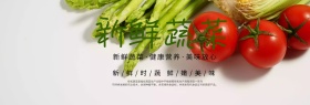 蔬菜简约清新健康淘宝卖场海报模板