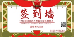 新年聚会签到墙海报