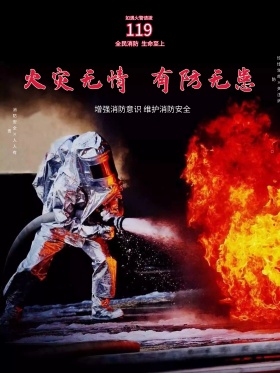 火灾消防119火灾无情有防无患公益海报