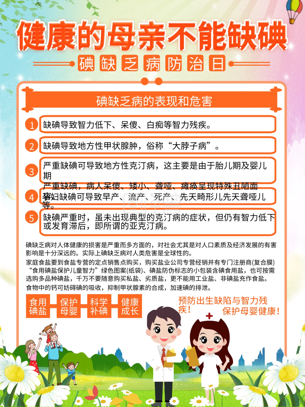 防治碘缺乏病日宣传科普知识系列海报