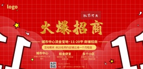 店铺招商宣传横版海报