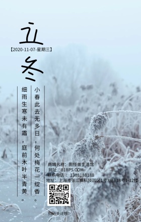 立冬冬季季节节气大雪文艺简约日签