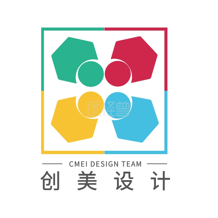 彩色logo-简约创意方形彩色公司团队logo在线图片制作-图怪兽