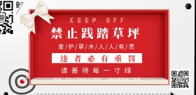 禁止践踏草坪简约创意宣传海报