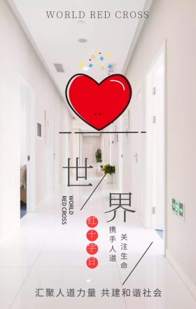 世界红十字日关注生命灰色简约手机海报