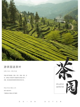 游茶园送茶叶花文化茶艺茶馆海报