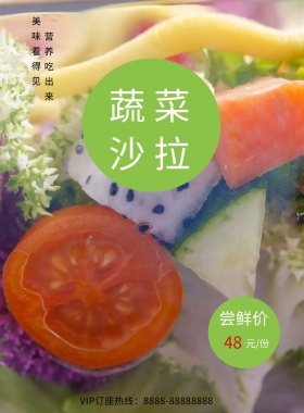 蔬菜沙拉宣传海报