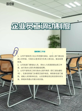 企业员工调动制度宣传展板