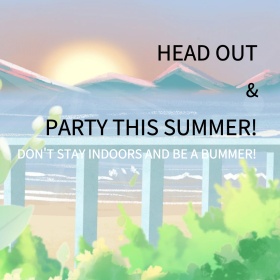 欧美风简约夏日泳池朋友圈封面模板