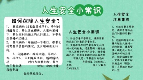 绿色卡通可爱手抄报人生安全