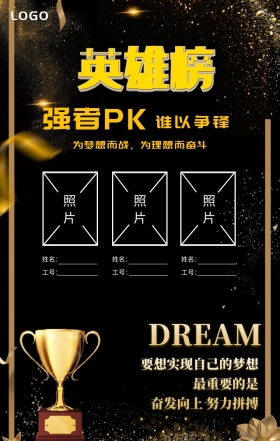 企业励志年会排行榜海报荣誉PK