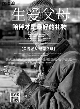 简约风格生爱父母宣传海报