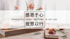 节日热点感恩节花朵女人公众号封面模版
