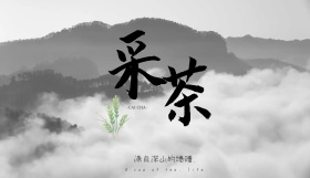 中国风白描意境茶叶定制名片