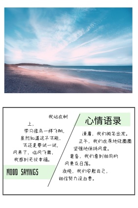 心情语录简约文艺公众号竖版配图模板