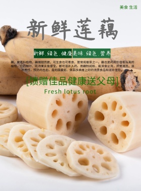 食品安全绿色莲藕促销广告海报