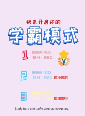 学班模式光荣榜成绩单海报