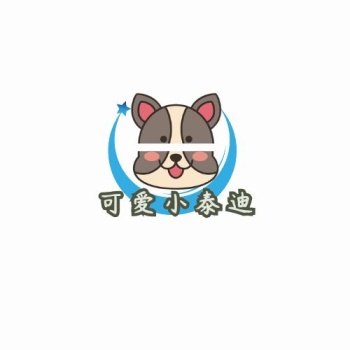 泰迪狗头灰色卡通logo