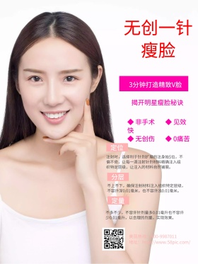 微创无痕瘦脸针美容海报