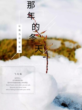 简约清新那年的冬天唯美诗意文艺配图海报