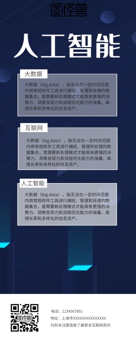 平面科技人工智能互联网新闻营销长图