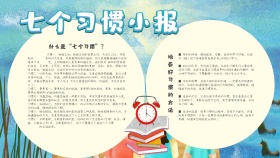 可爱卡通七个习惯小报
