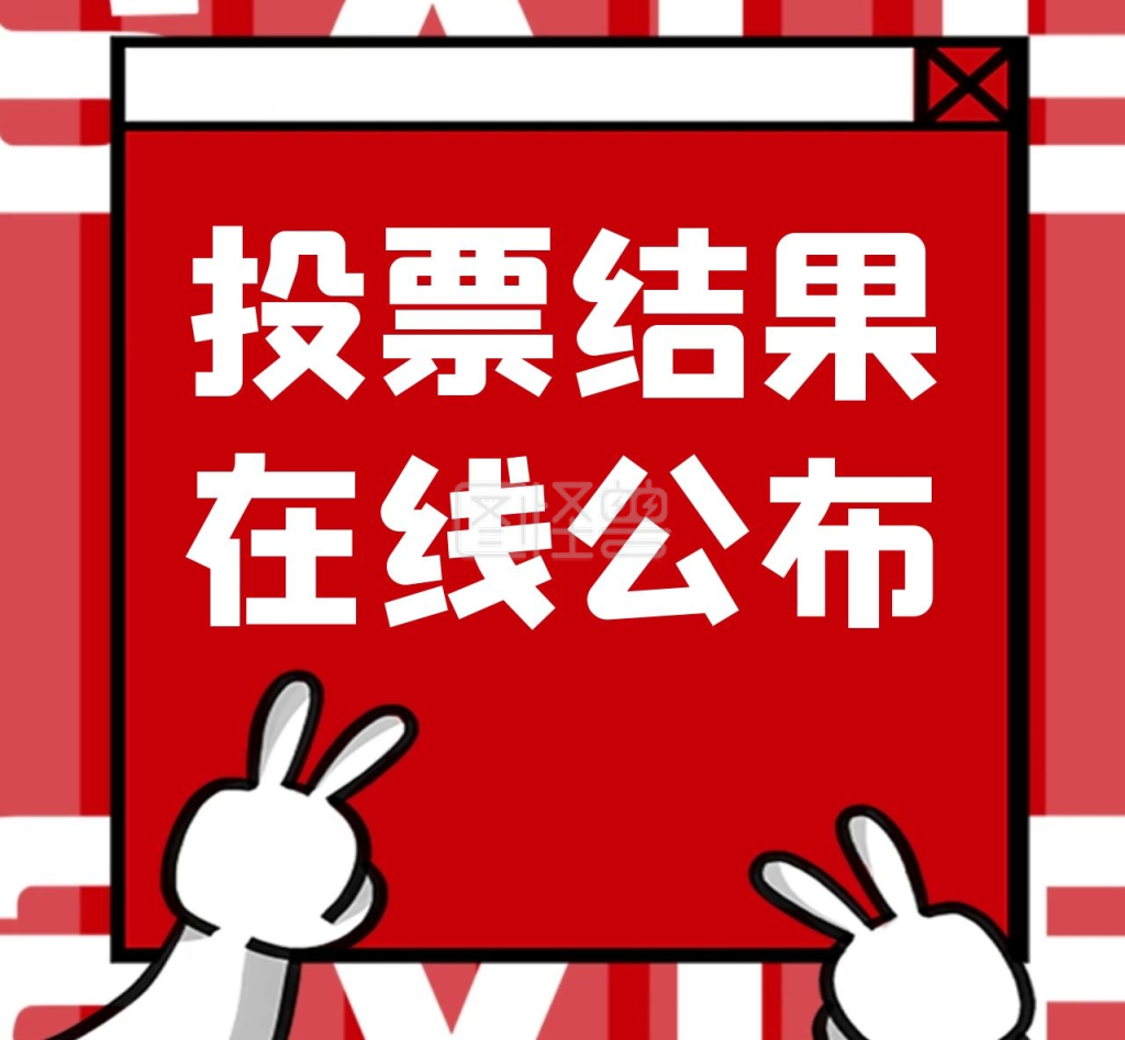 投票结果红色简约朋友圈封面