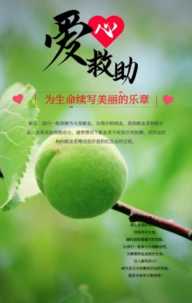 创意简约手绘爱心献血公益宣传手机海报