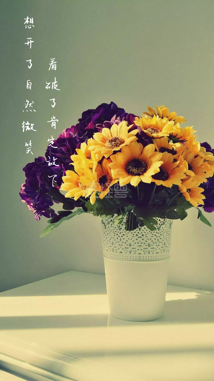 想开了自然微笑 看破了肯定放下 文艺摄影图手机壁纸