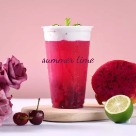 夏日时光火龙果粉色手机微博封面