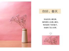 你好，春天文艺诗句小清新公众号配图