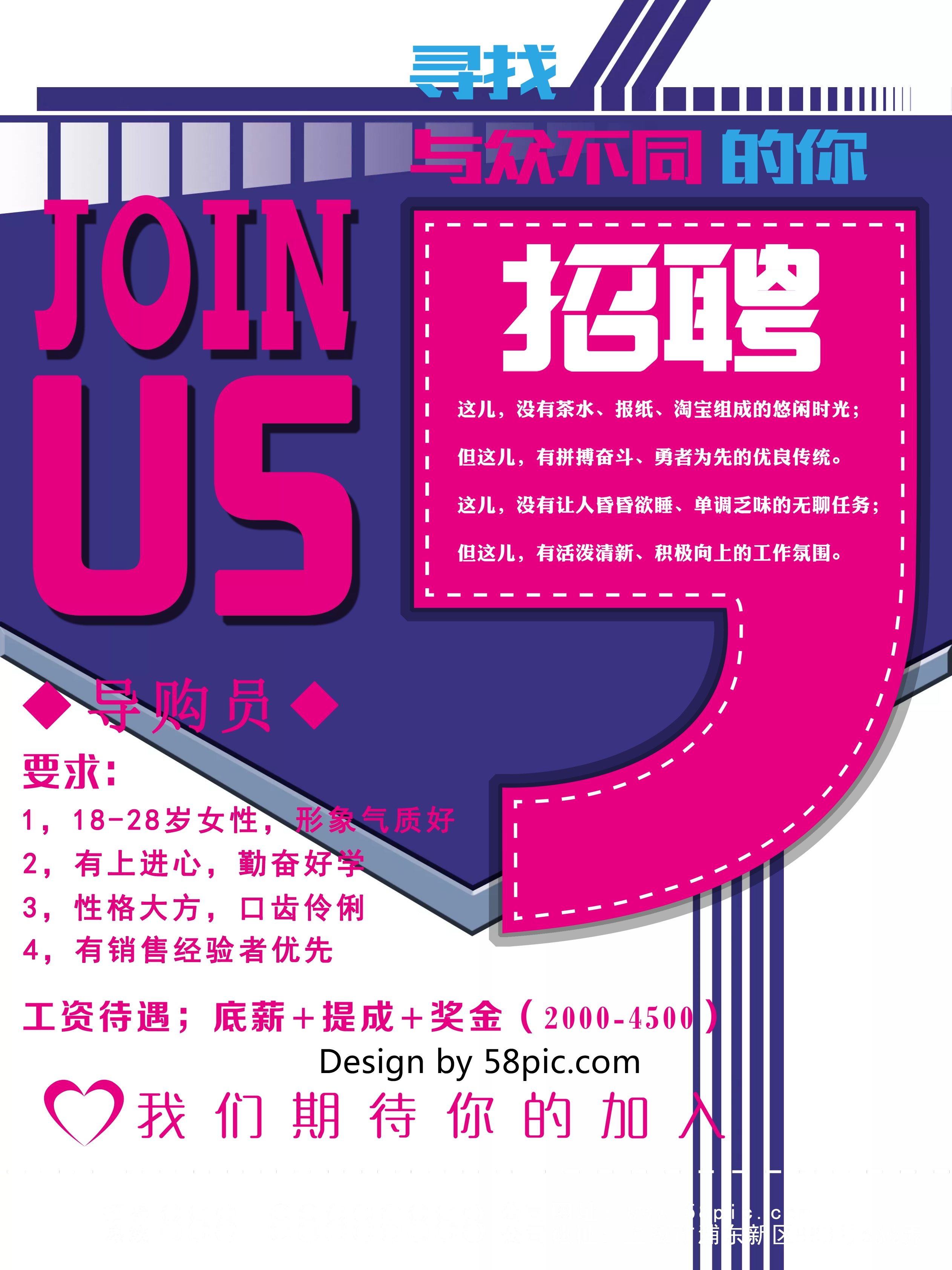 招聘导购员海报