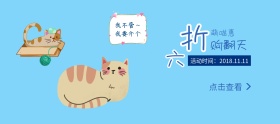双十一简约萌宠猫粮促销banner