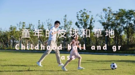 育儿家庭童年足球草地公众号封面模版