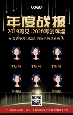 红色大气年度战报销售精英榜单海报