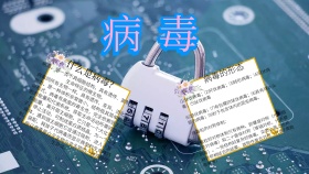 蓝色卡通线条病毒手抄报