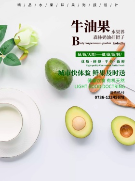 新鲜水果海报设计之牛油果