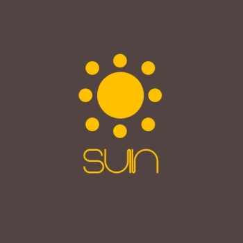 黄灰太阳sun简约logo设计