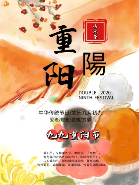 中国风传统节日重阳节宣传海报