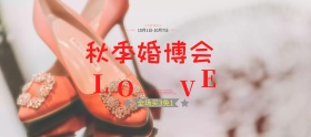 玫瑰花秋季婚博会淘宝电商banner海报