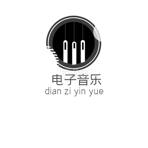 黑白大气电子音乐logo