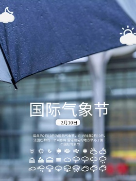 国际气象节雨天天气海报设计