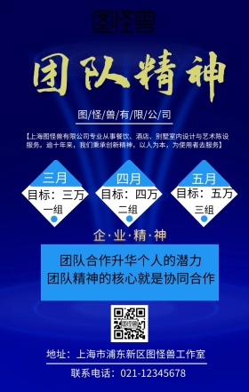 团结协作精神企业文化宣传海报科技风格