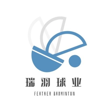 蓝灰色羽毛球标志logo