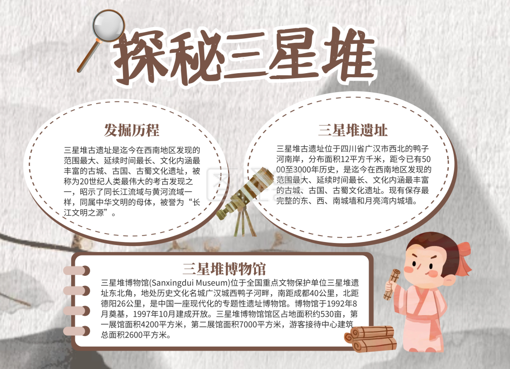 古风探秘三星堆小报手抄报