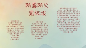 知识宣传安全防震防火黑板报