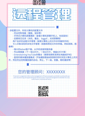 简约风格远程管理宣传海报