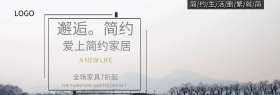 浅灰色简约家具家装嘉年华电商banner淘宝海报