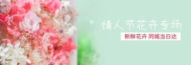 花卉专场情人节红banner图片