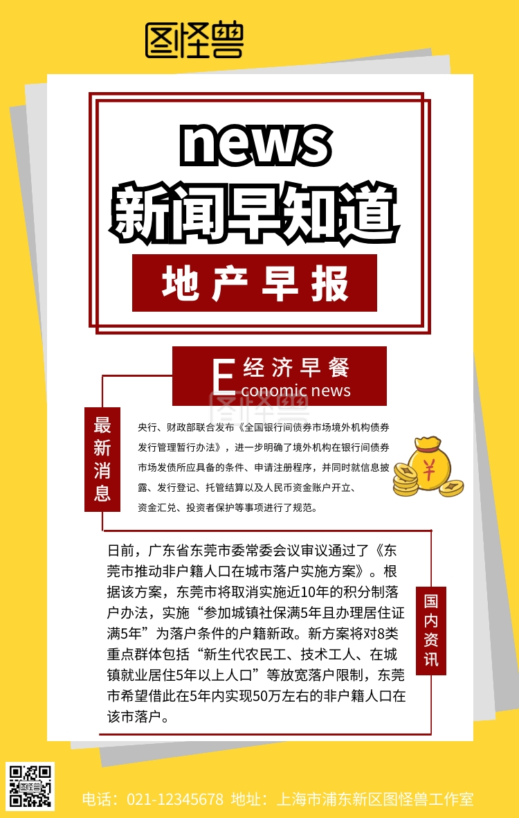 地产早报楼市新闻公司手机海报